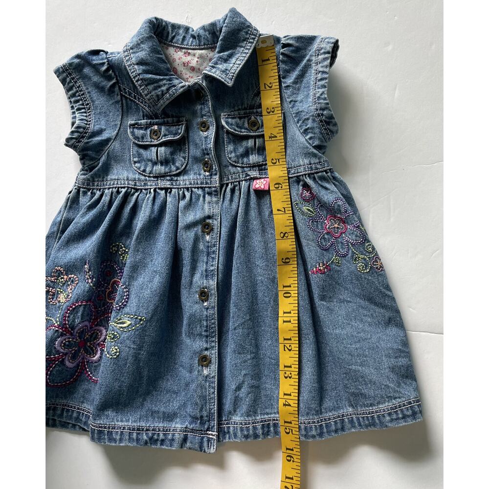 Vintage Carters Watch The Wear Denim Embroidered Dress Size 12M - Picture 7 of 10